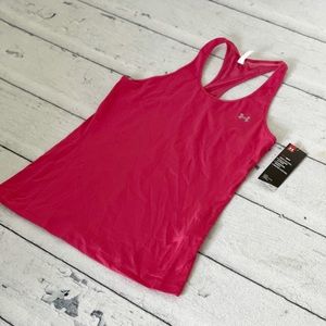 New Under Armour Racerback Tank Women’s Heat Gear Pink Fitted Medium NWT